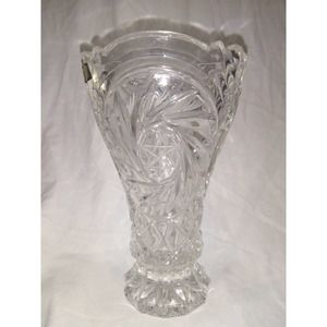 Vintage zajecar Kristal Star of David Pinwheel Lead Crystal Vase